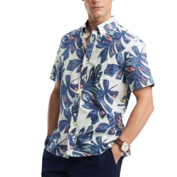 Tommy Hilfiger Tropical Print Classic Fit button up casual shirt size medium - Picture 1 of 6